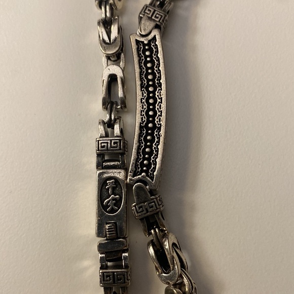 Men’s Retro Peace Pattern Woven Chain Bracelet - Picture 6 of 7